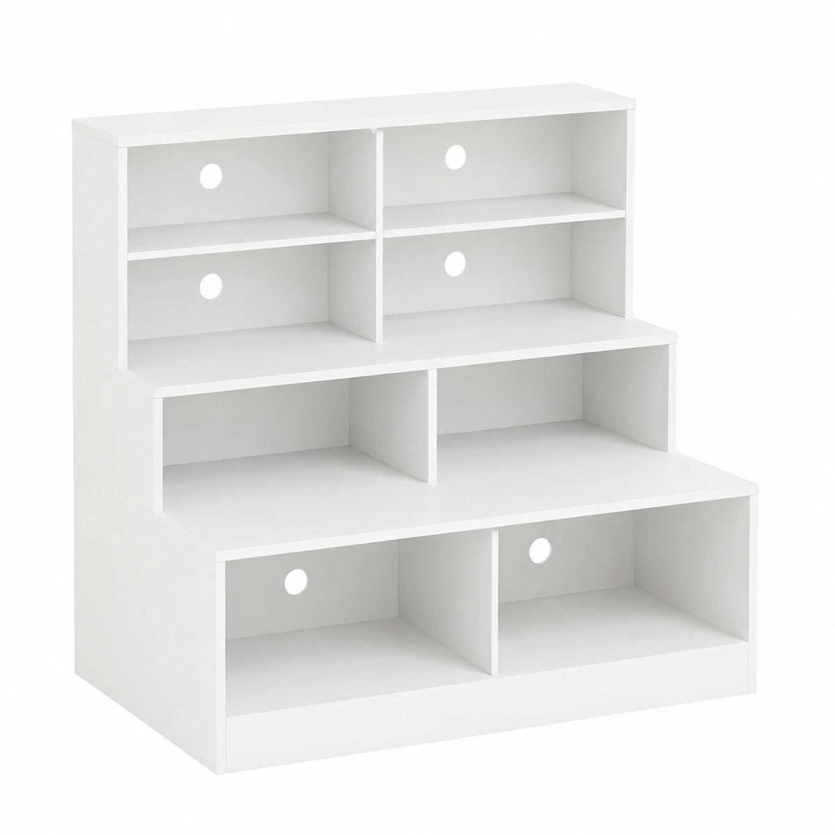 Panca Portascarpe con 6 Scomparti Aperti, Panchetta da Ingresso in Legno, Scaffale Multiuso per Soggiorno, Portata di 200 kg, 120 × 50 × 90 cm