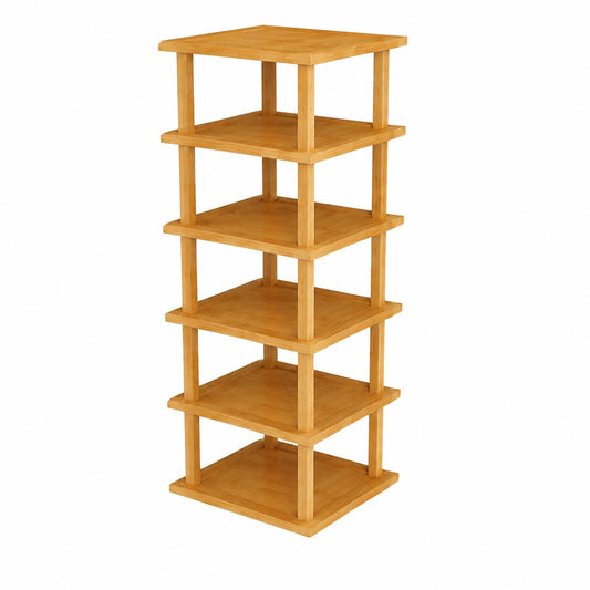 Scarpiera a 7 Livelli, Scarpiera Stretta e Alta, Organizzatore di Scarpe Impilabile, Scaffale Portascarpe in Legno 25 × 23 × 115cm Scarpiere