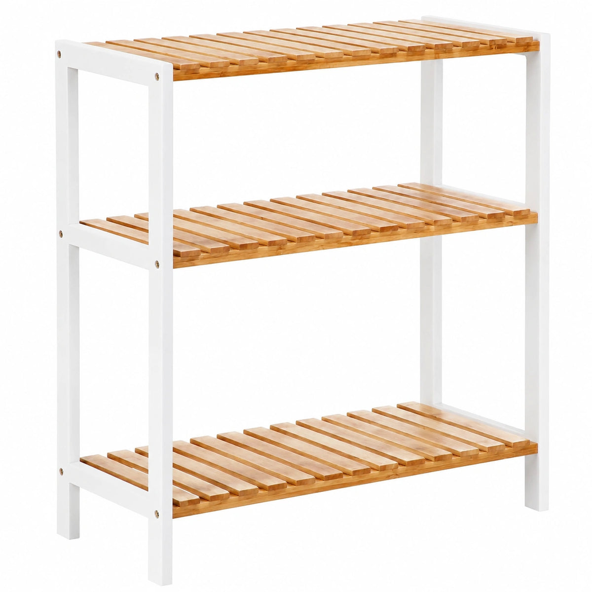 Scaffale Portaoggetti in Bambù Mensola a 3 Ripiani, Multiuso, per Ingresso, Bagno, Soggiorno