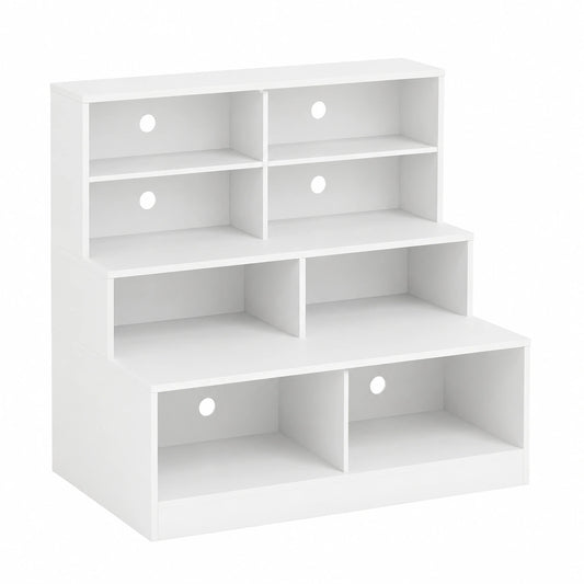 Panca Portascarpe con 6 Scomparti Aperti, Panchetta da Ingresso in Legno, Scaffale Multiuso per Soggiorno, Portata di 200 kg, 120 × 50 × 90 cm