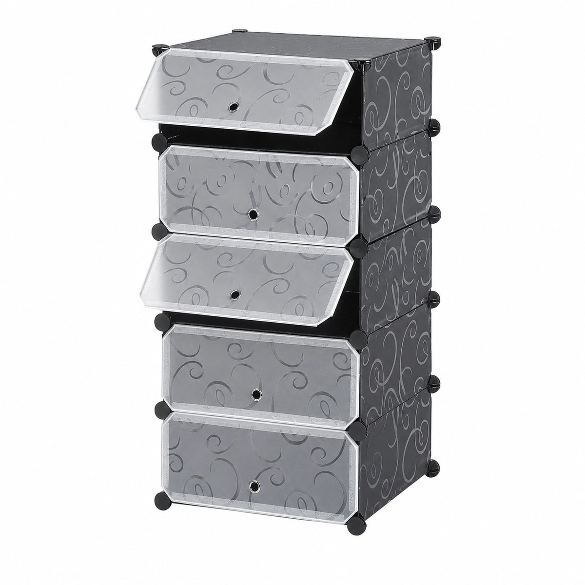 Armadio Guardaroba Modulare Scaffale Mobiletto Armadio Cubo Guardaroba Modulare con 6 Scomparti Mobiletto per Il Bagno, Camera da Letto, Ingresso