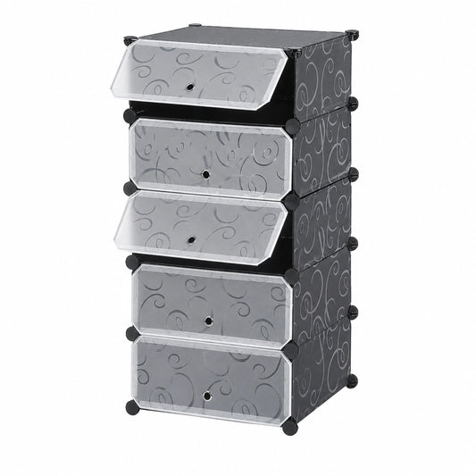 Armadio Guardaroba Modulare Scaffale Mobiletto Armadio Cubo Guardaroba Modulare con 6 Scomparti Mobiletto per Il Bagno, Camera da Letto, Ingresso