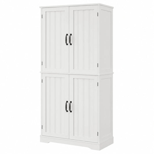 Credenza Cucina Alta, Mobile Dispensa Cucina, 4 Ante, 180 × 80 × 40 cm, Pannello in MDF