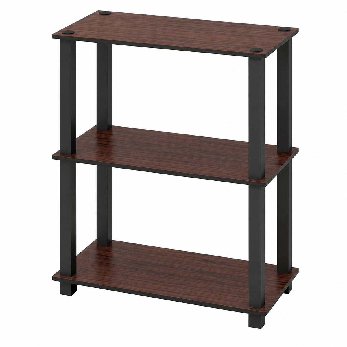 Scaffale Multifunzione con ripiani Dark Cherry, nero Tubo rettangolare