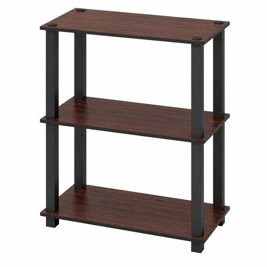 Scaffale Multifunzione con ripiani Dark Cherry, nero Tubo rettangolare