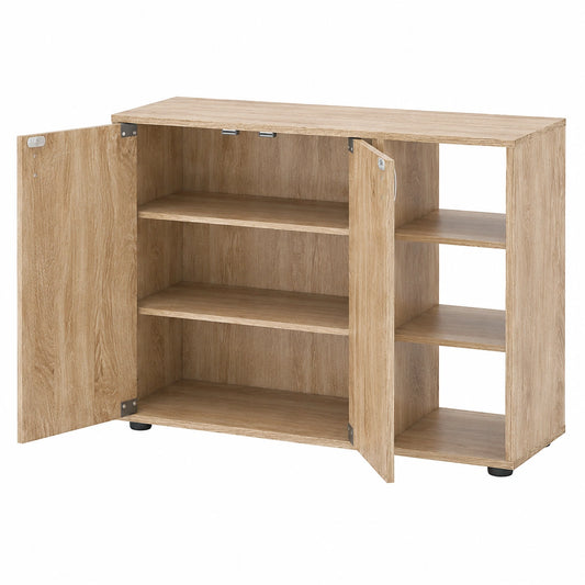 Scaffale Porta Scarpe a 3 Ripiani con Mensole Regolabili, Organizzatore in Legno per Ingresso, Corridoio e Soggiorno, 80 × 31 × 64,5 cm (Naturale)